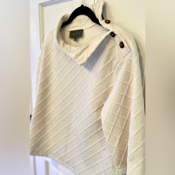 ANTHROPOLOGIE SUNDAY IN BROOKLYN Cream Quilted Top with Button Detail, Size S - Picture 10 of 10